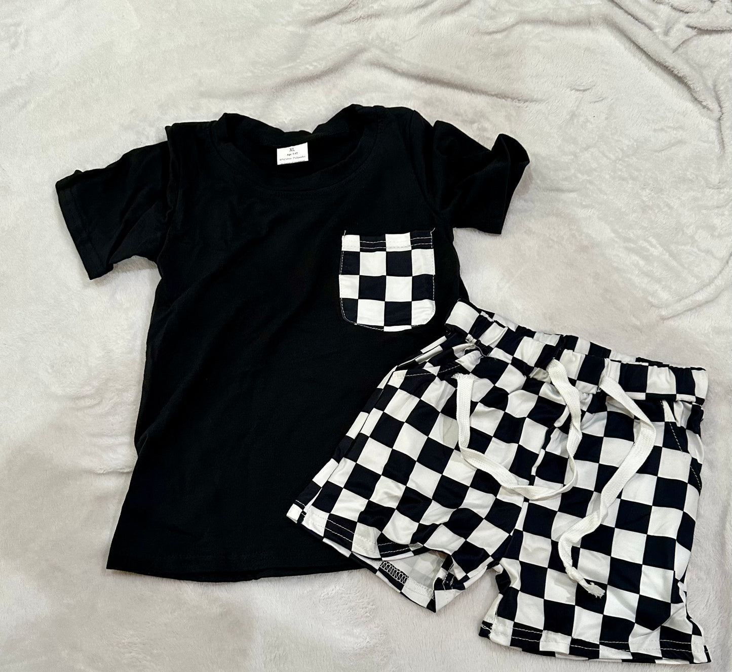 Kids Checkered Short Set
